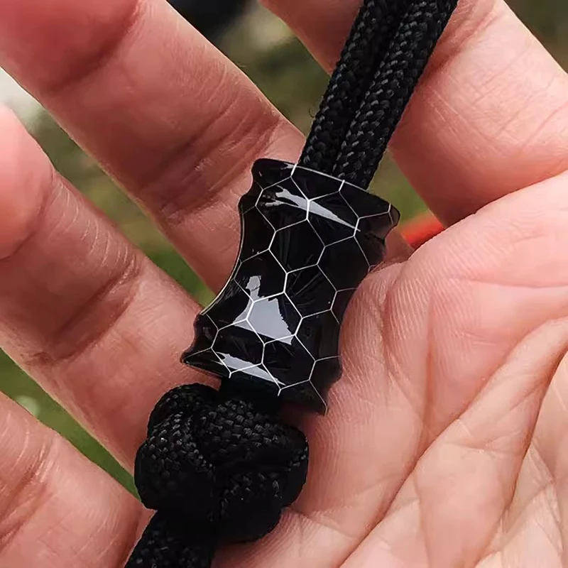 1 قطعة الحبل الراتنج عقد من اللؤلؤ Paracord قلادة سوار صنع حبة EDC DIY بها بنفسك حبة #1