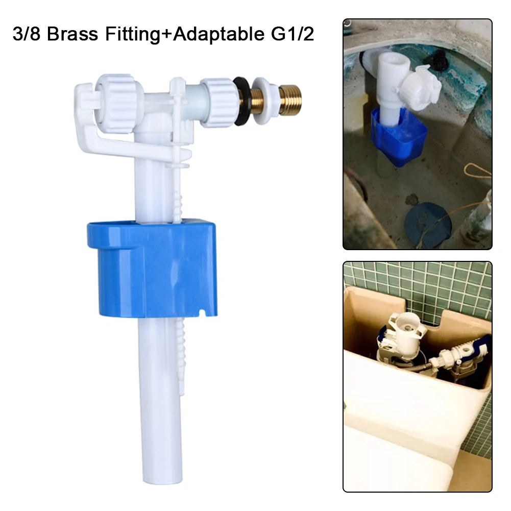 

1PC Adjustable Toilet Tank Inlet Valve With Brass G3/8 G1/2 Connectors Cistern Filling Valve For Most Water Tank Models