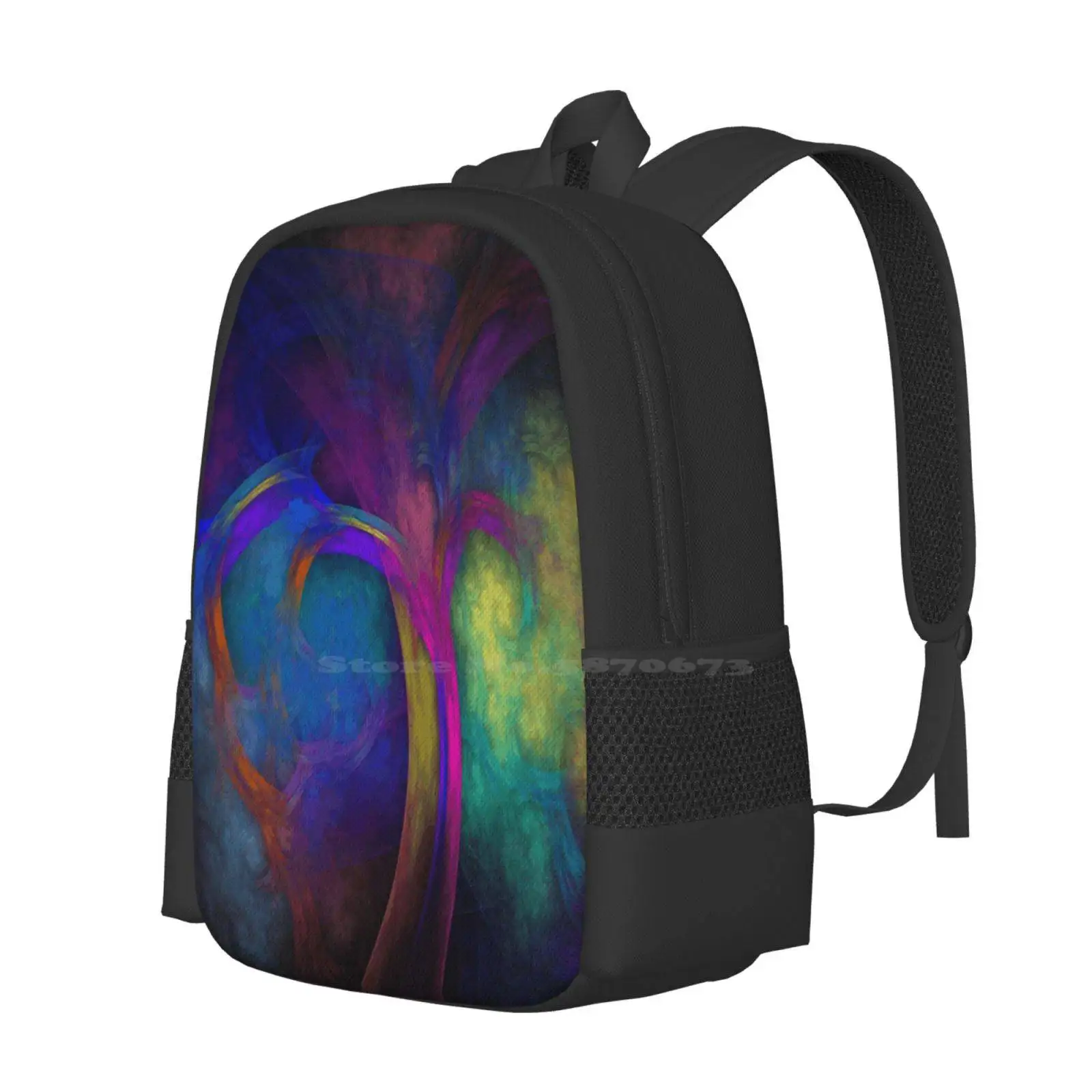 Tree Of Life Hot Sale Backpack Fashion Bags Abstract Blue Yellow Green Orange Tree Pink Multi Colorful Fractals Colored