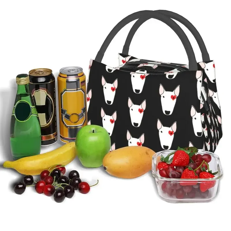 Valentine Bully Dog Resuable Lunch Boxes for Bull Terrier Puppy Thermal Cooler Food Insulated Lunch Bag Travel Pinic Container