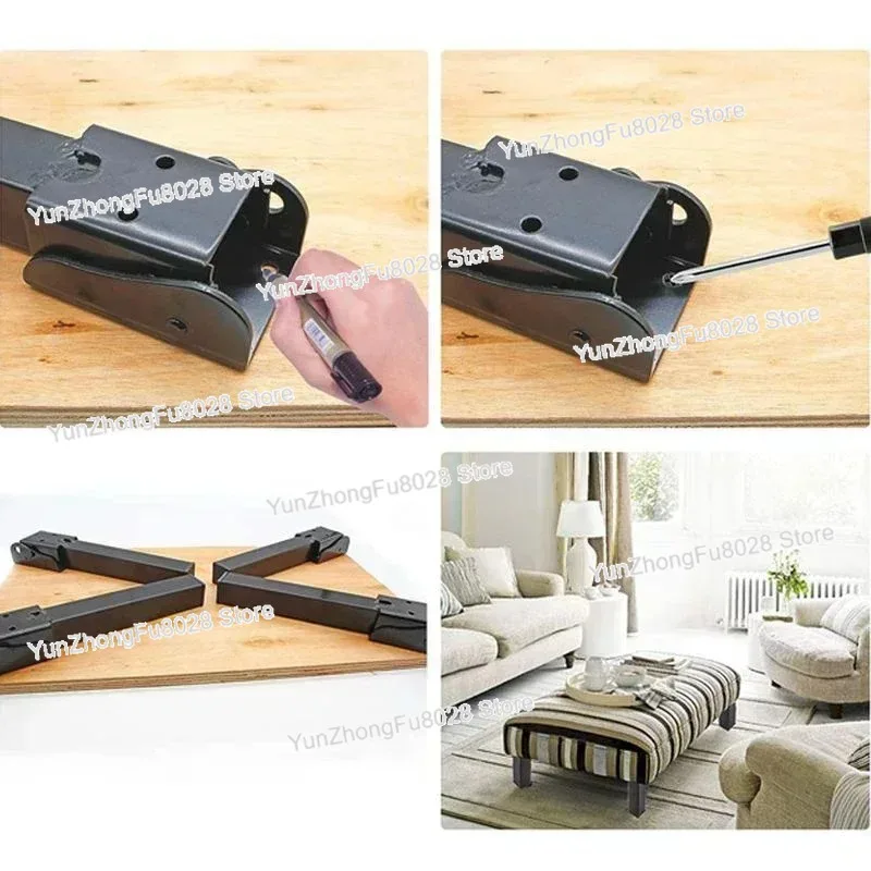 4pcs Folding Table Legs with Screws Foldable Chair Replacement Folding Support Feet for Travel Office Cafe Living Room Kitchen