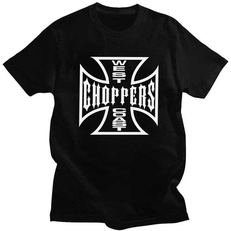 

Custom Mens West Coast Iron Cross Choppers T Shirts Short Sleeve Cotton Tshirt Streetwear T-shirt Casual Tees Slim Fit Clothing