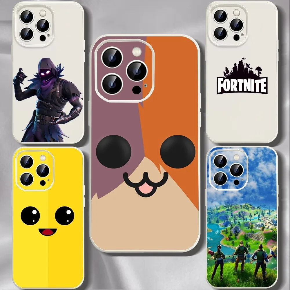 Cool F-Fortnite Game Phone Case For Iphone 11 13 14 15 16 Pro Max X Xr Xs Max Se2020 12mini White Cover Case