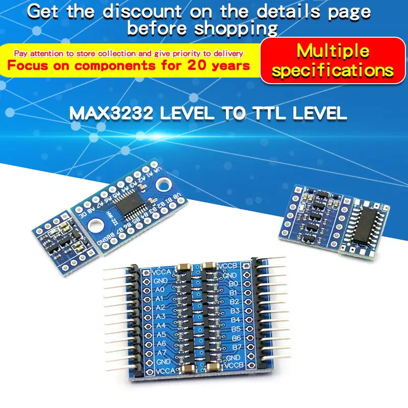 1PCS MAX3232 Serial Port Mini RS232 to TTL Converter Adaptor Module Board miniRS232 MCU 2/4/8 serial port conversion module