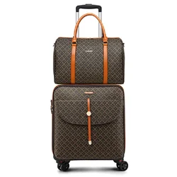 16 inch travel suitcase with makeup bag for women male leather 20 inch carry on business luggage set mala de viagem 캐리어 чемодан