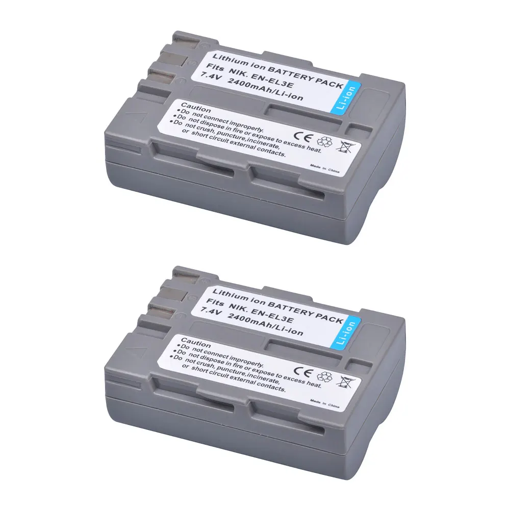 2400mAh EN-EL3e EN EL3e Battery + Charger with USB and Type-C Port for Nikon D90 D80 D70 D700 D50 D70s D300s D100 D200 SLR