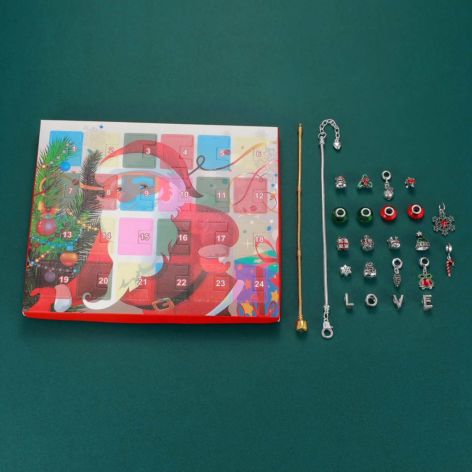 ثلج عيد الميلاد تقويم القدوم سوار مجموعة 24 يوما عيد الميلاد العد التنازلي التقويم مجموعة DIY بها بنفسك صنع المجوهرات عدة هدايا عيد الميلاد #5