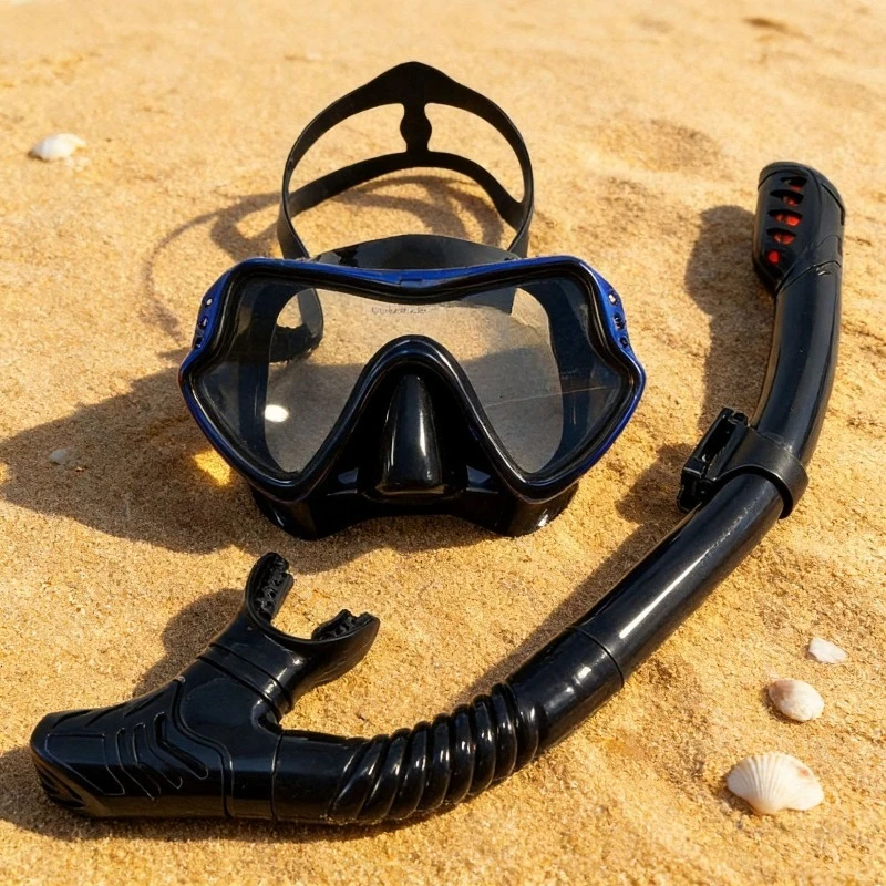 

New Diving Goggles Snorkel Set Men's and Women's New Adult Large Frame Silicone Mask Tour