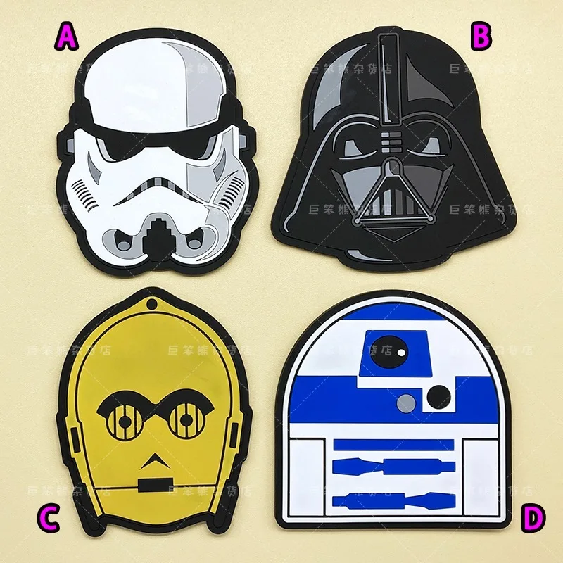 Массовые товары Белый солдат R2D2 Черный рыцарь C3PO Фильм игры Аниме Резиновые подставки Фигурка Подарки