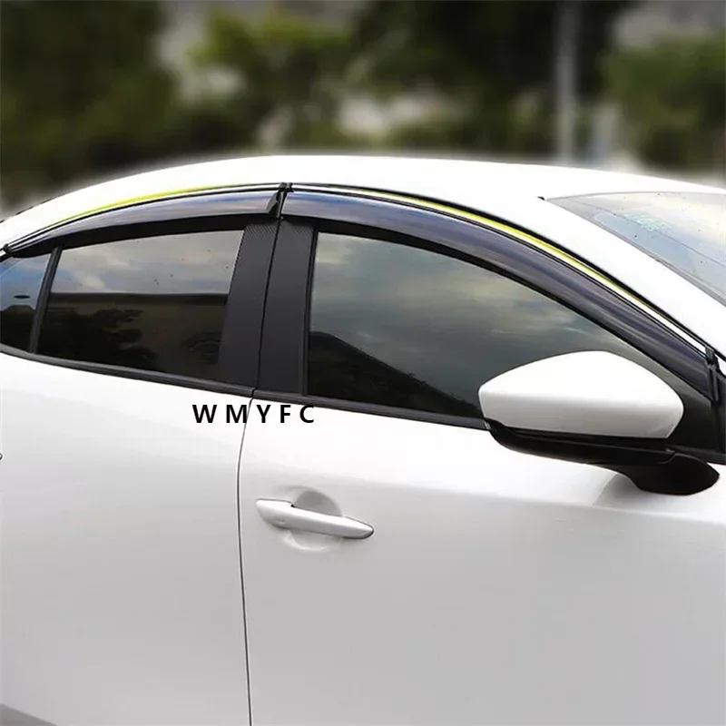 

Car Styling Cover Stick Lamp Plastic Window Glass Wind Visor Rain/Sun Guard Vent For Mazda 3 Mazda3 Axela M3 2019 2020 2021 2022