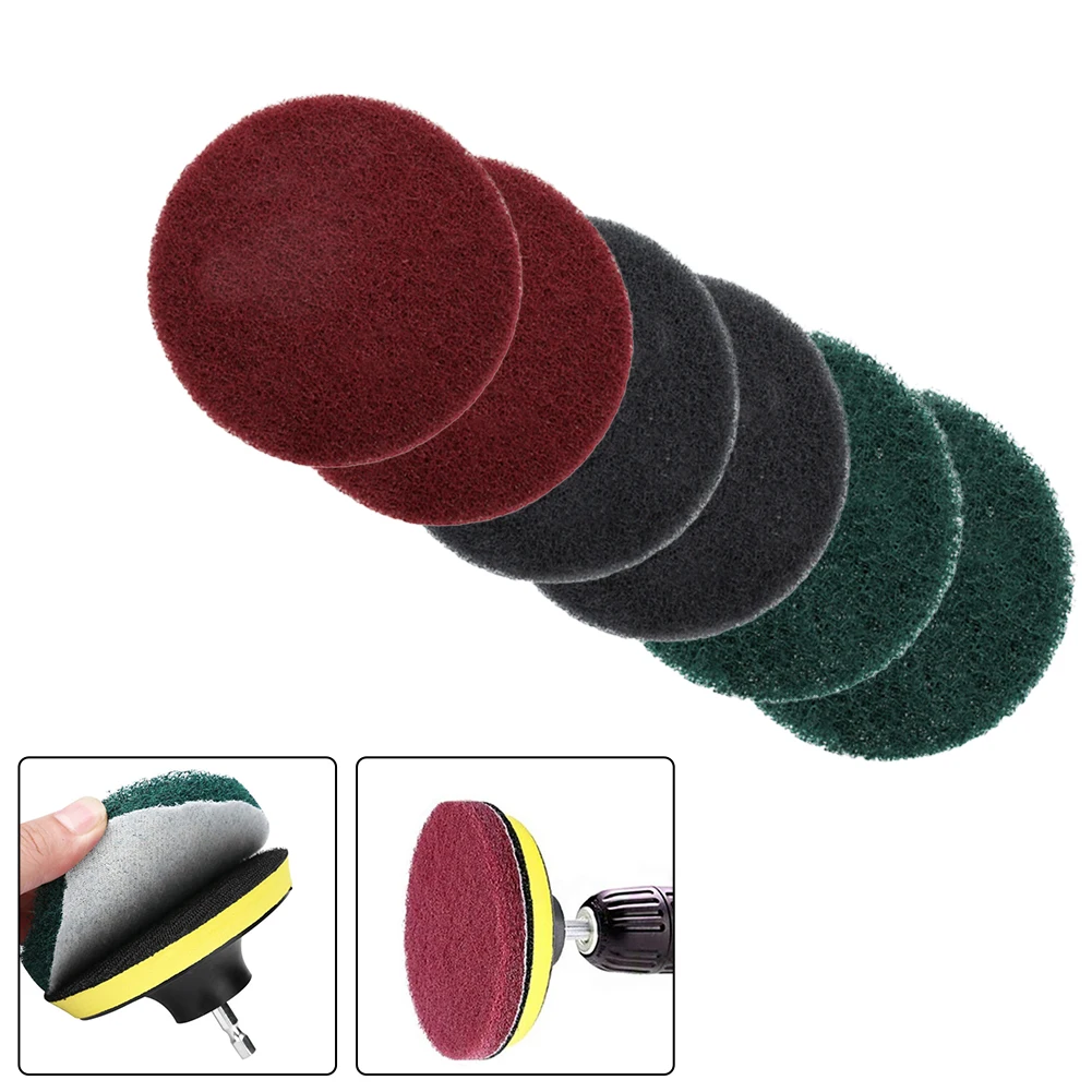 5Inch Drill Power Brush Tile Scrubber Scrub Pad Cleaning Cloth Industrial Scouring Pads Nylon Polishing Buffing Tools