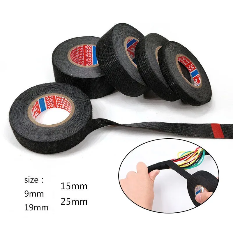 

15 meters Electrical tape Heat-resistant wiring harness insulation Car wiring 2 pieces of fabric wrap cloth