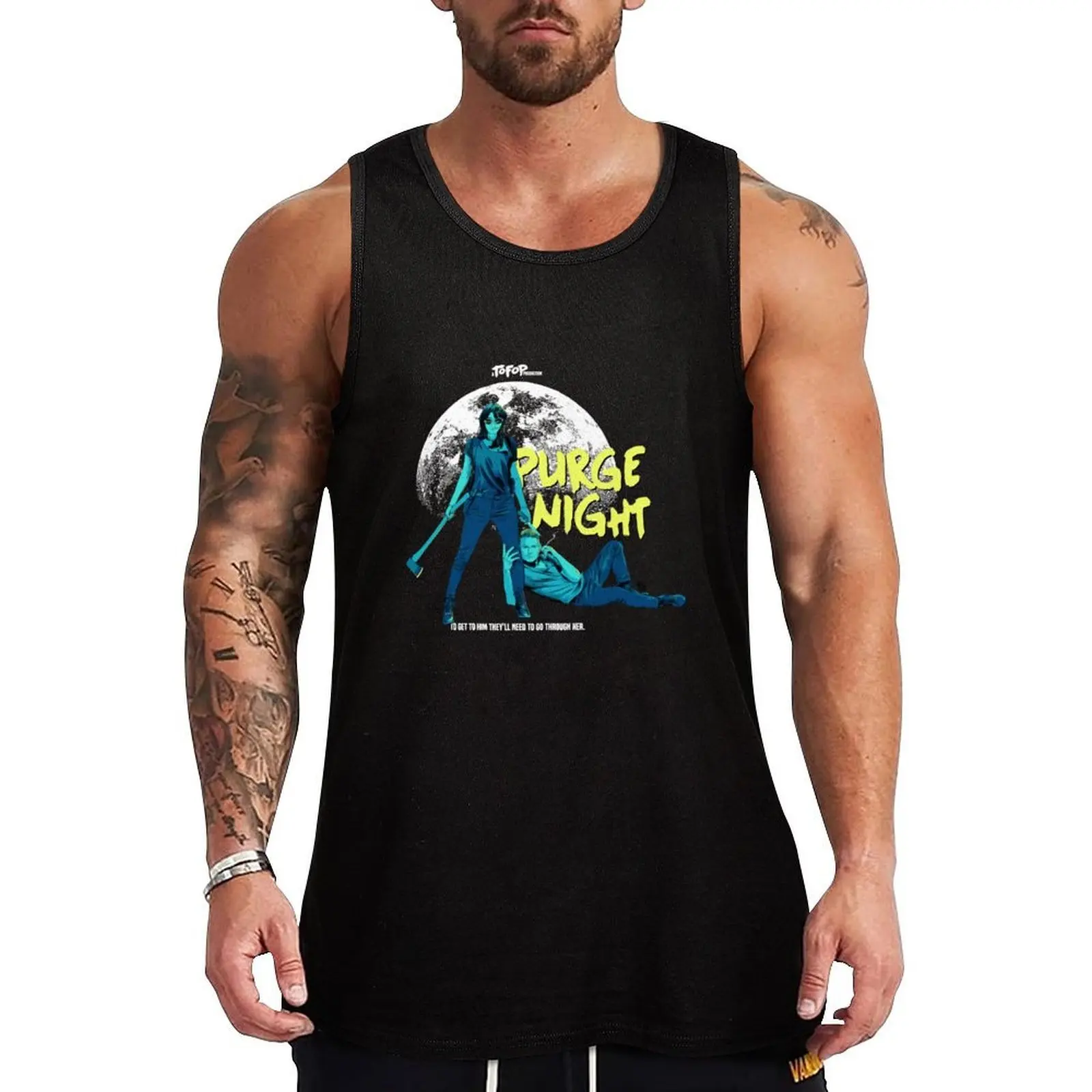 TOFOP - Camiseta sin mangas Purge Night para correr y hacer ejercicio, de secado rápido y que absorbe la humedad