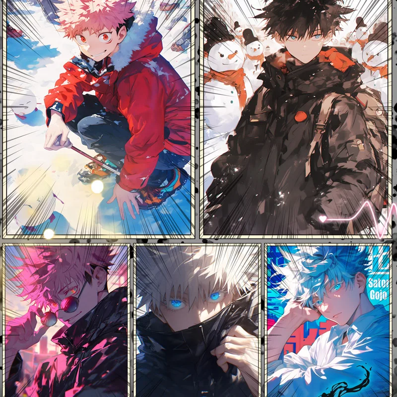 Wholesales Jujutsu Kaisen Collection Card Crystal B5 Gojo Satoru Company Curse Nightmare Wave2 Trading Anime Game Playing Cards