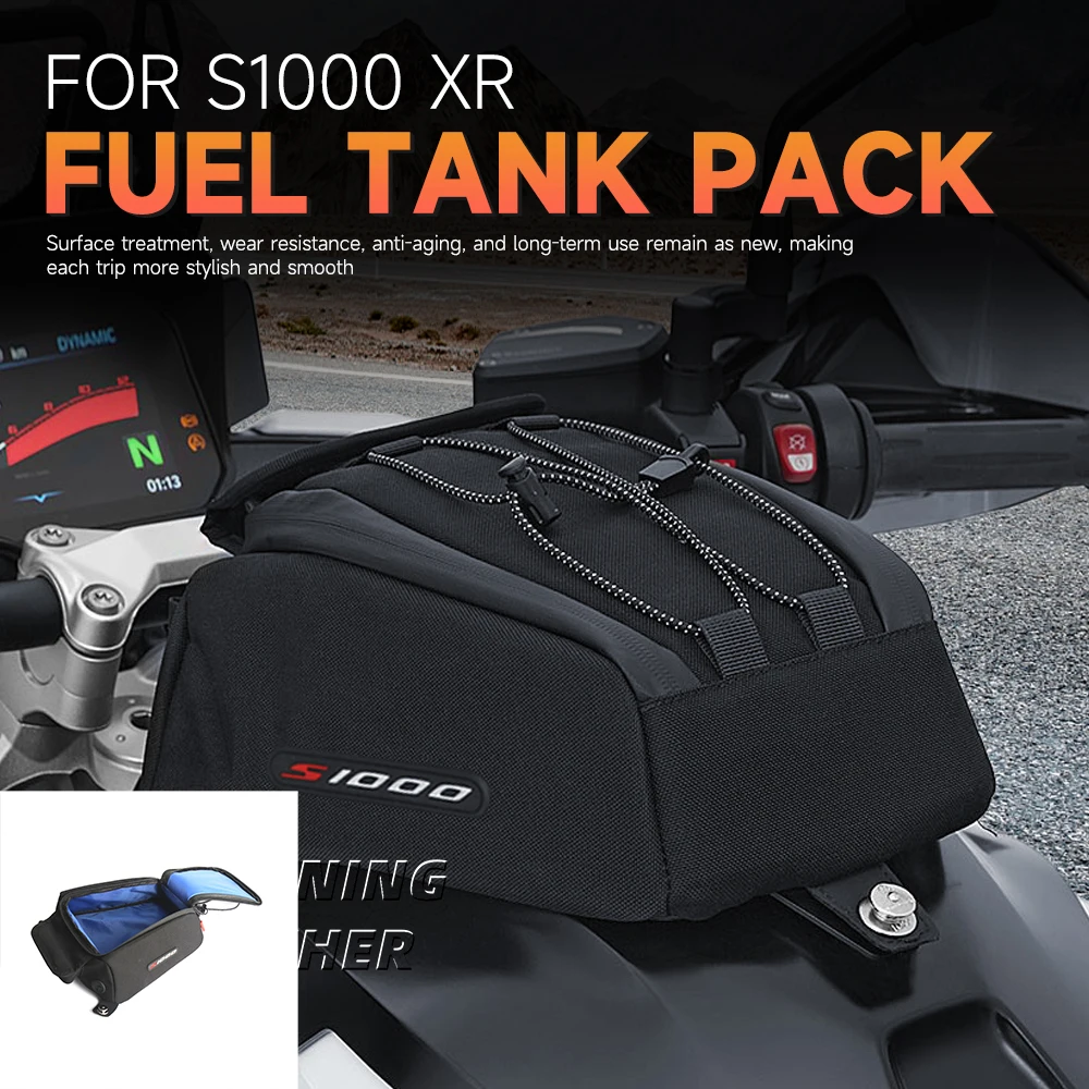

Новинка для BMW S1000XR S1000 XR 2020-22020, сумка для топливного бака мотоцикла, водонепроницаемая сумка для хранения багажа, черный комплект аксессуаров