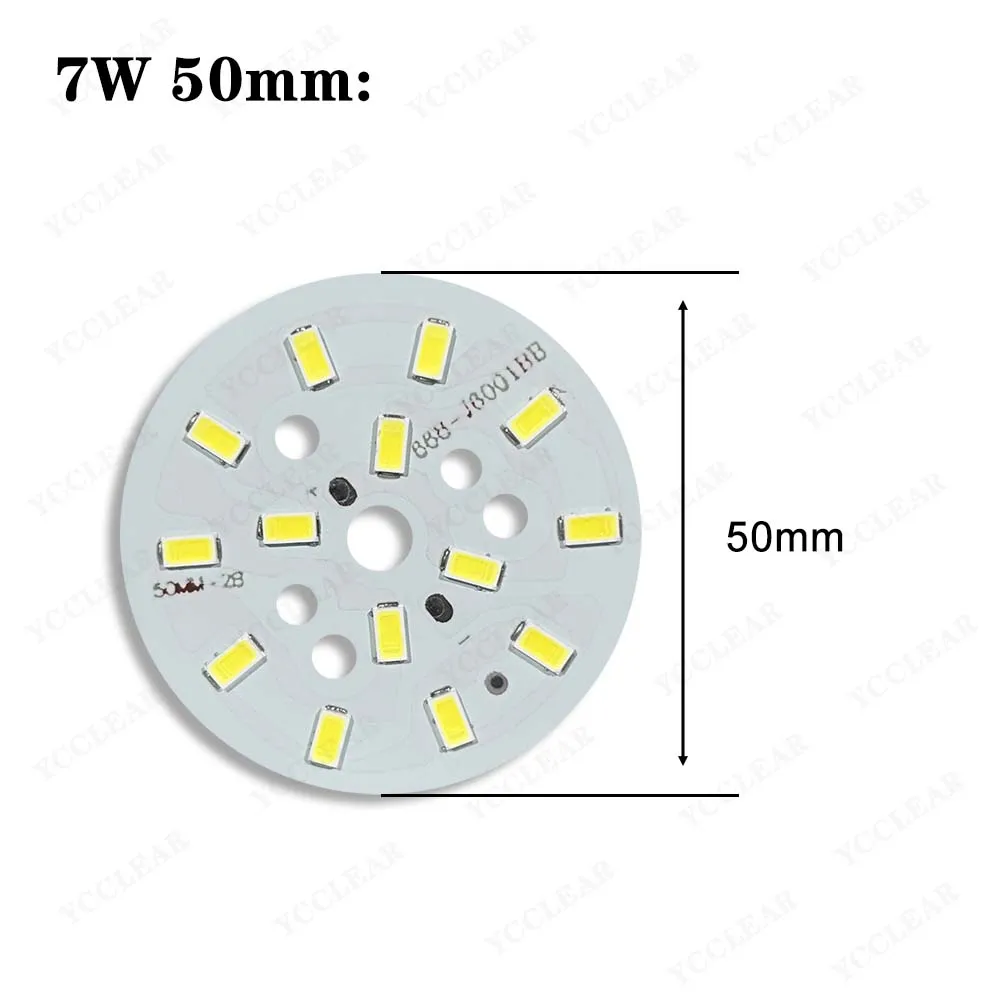 10PCS LED SMD 5730 PCB Lamp Bead Plate 7W 21-23V Warm Natural White Dia 50mm 60mm PCB Light Board For DIY Spotlights Downlights