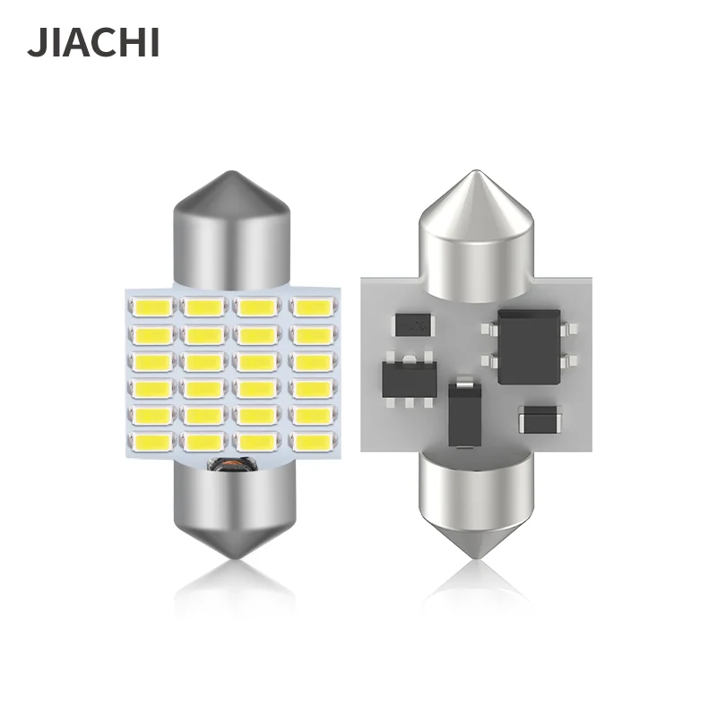 

jiachi Wholesale 100PCS DA31 31mm 36mm 41mm 3014Chip 24 SMD Auto Car Styling Interior External Festoon Dome Lights 12-24V