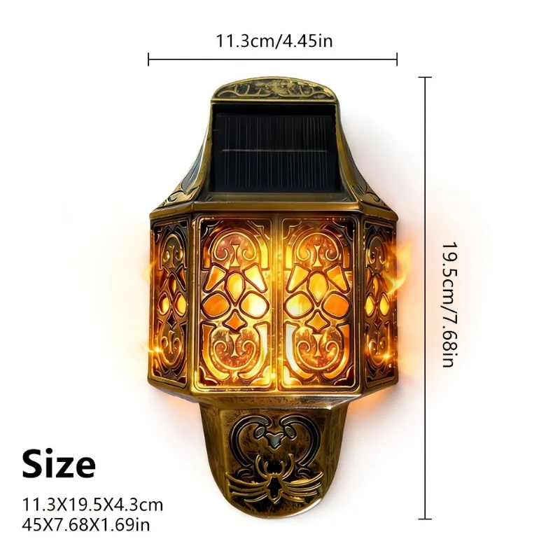 1PC New Retro Wall Lamps, Solar Wall Lamps, Sensor Lights, Semi-Embedded Installation Lights, Strong Structure. Perfect for Easter Decoration, Suitable for Garden Fences, Garages, Courtyards, Streets. Retro for Home Castles, It Is An Excellent De