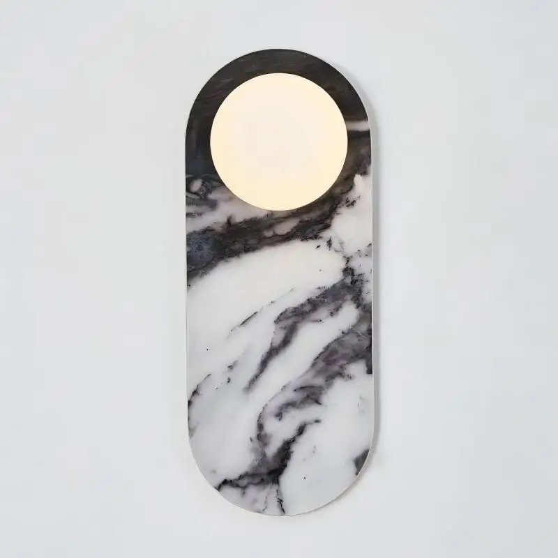 Creative natural marble wall lamp with G9 LED bulb for indoor home decorative lighting