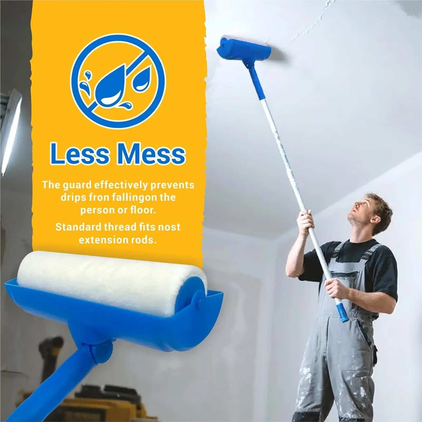 

Роликовая кисть для рисования, аппликатор без капель с удлинителем, 10-дюймовый валик для рисования на стене для дома, кухни, ванной комнаты