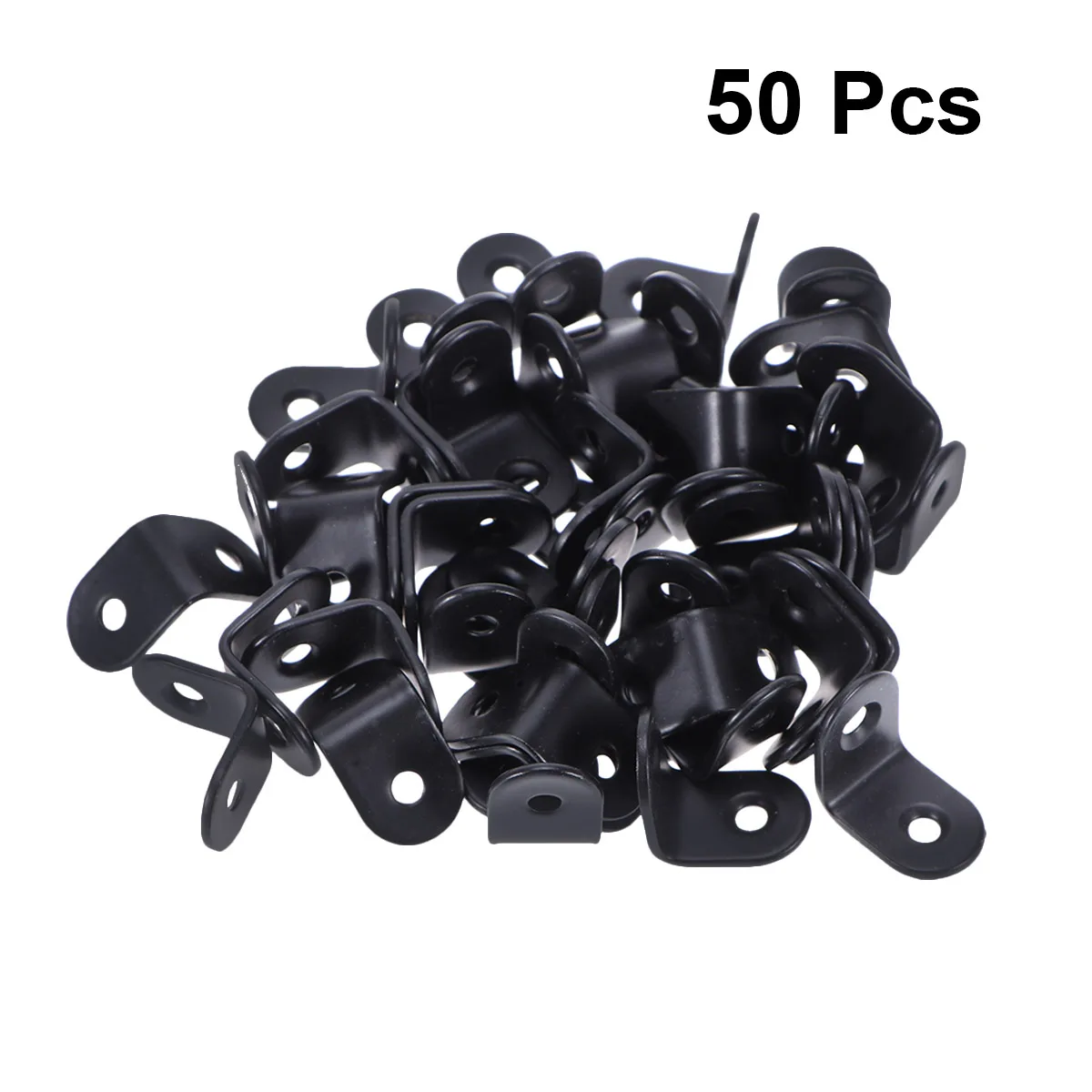 

50 Pcs Stainless Steel Corner Code Brace Shelf Black Shelves Thicken Angle Bracket