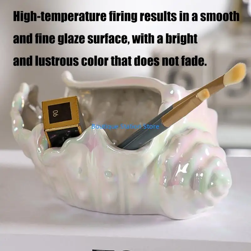 Y55F Creative Conch Conch Compred Ceramic Jewelry Tray Multifunctional Home Resilder Base Sturdy Sturdy For Rings Occons #4
