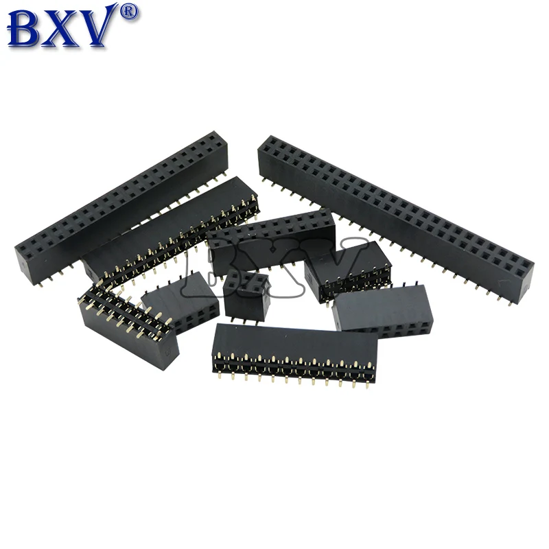 SMT 2.54mm Double Row Female Breakaway PCB Board Pin Header Socket Connector Pinheader 2 * 2/3/4/6/10/12/16/20/40Pin For Arduino