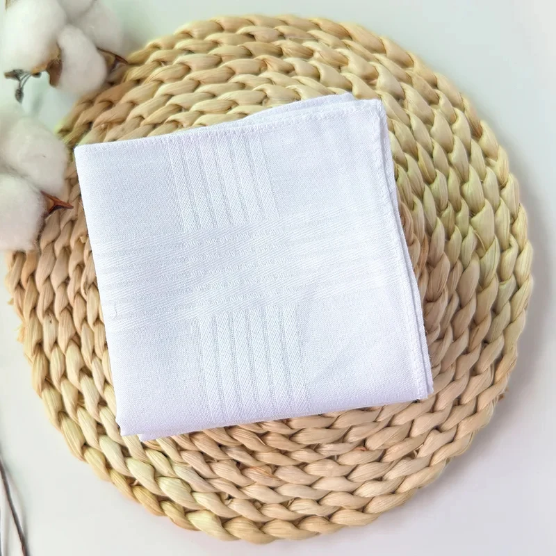 6 Pack of unisex pure cotton white handkerchiefs with satin edges in solid colors，Wedding gifts for newlyweds，Can be used as a s