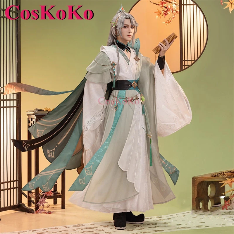 CosKoKo Alhaitham Cosplay Game Genshin Impact Handsome Ancient Costume Han Elements Outfit Halloween Party Role Play Clothing