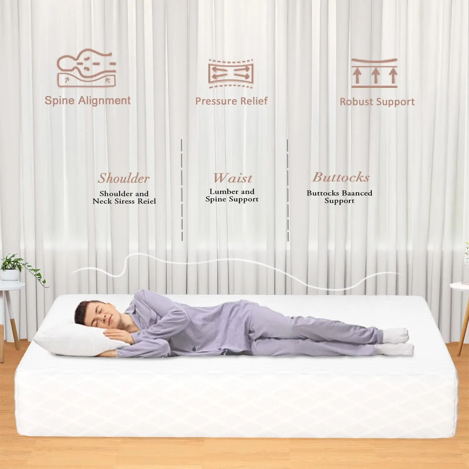 4 Inch Twin Mattresses, Memory Foam Mattress, Children’s Rooms Mattress, Mattress is Very Comfy,CertiPUR-US Certified【2024 New V