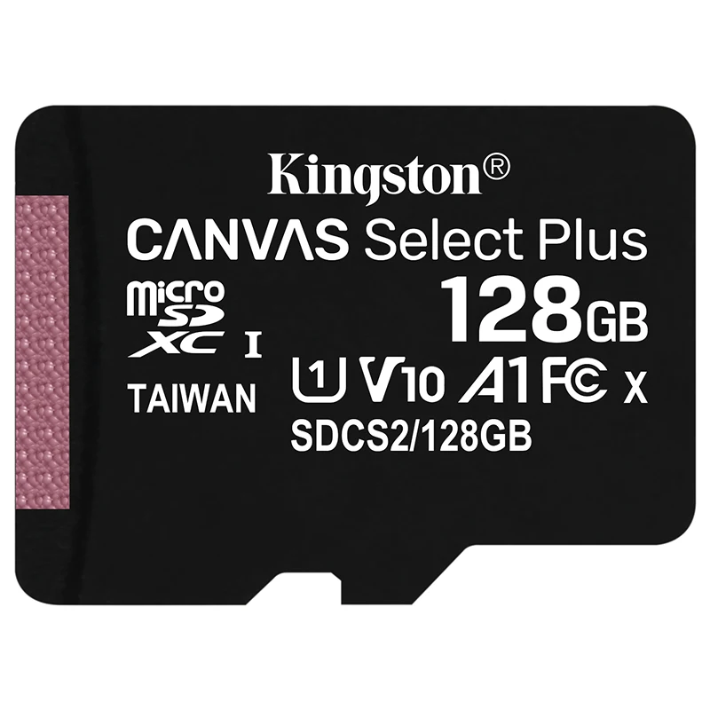 Kingston Карта памяти Micro SD, класс 10, 128 ГБ, 64 ГБ, 32 ГБ, 100 Мб/с