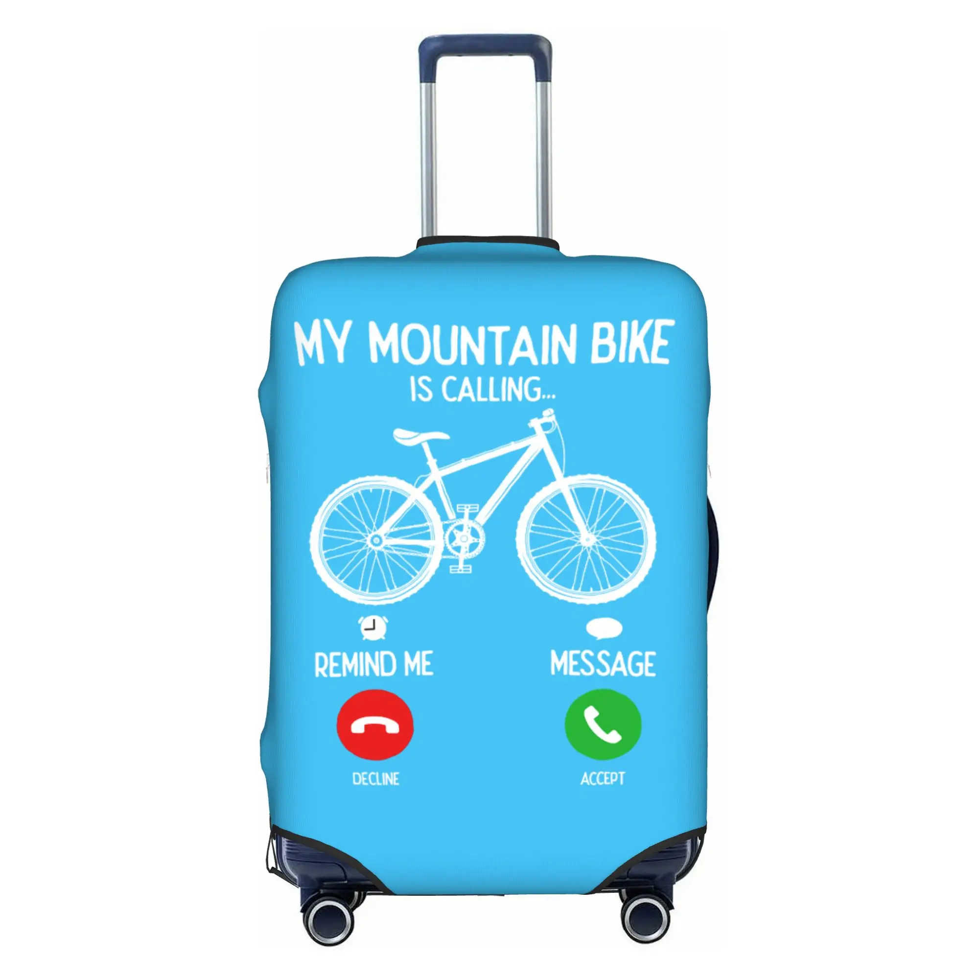 Mountain Bike Is Calling Suitcase Cover Washable MTB Bicycle Cyclist Ride Luggage Covers Protector for 18-32 inch