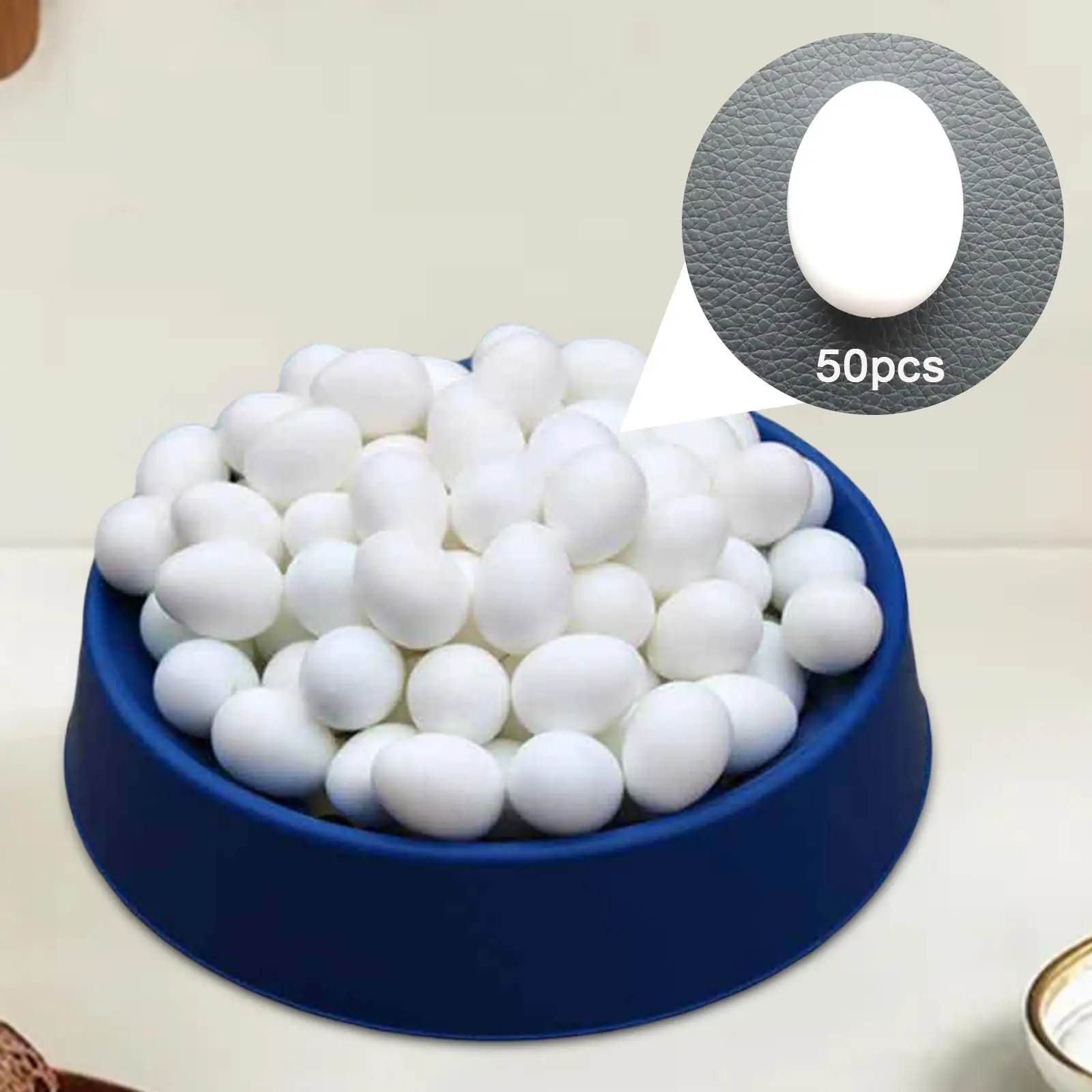 50 Pieces Solid Plastic Pigeon Eggs Dummy Fake False Eggs for Racing Pigeons Breeding Supplies