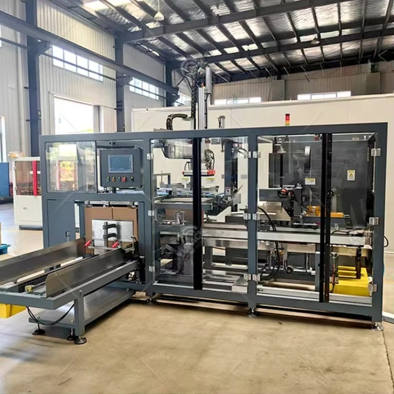 Automatic Case Packing Line 3 in 1 Erecting Sealing Secondary Carton Packing System Custom