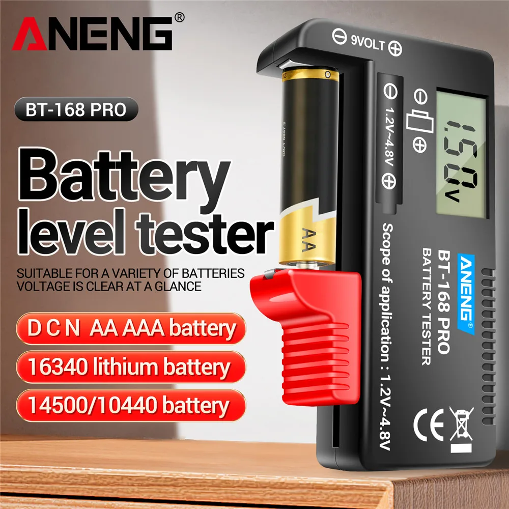 ANENG Lithium Battery Capacity Tester Checkered load analyzer Display Digital Check AAA AA Button Cell 168 PRO Universal testers