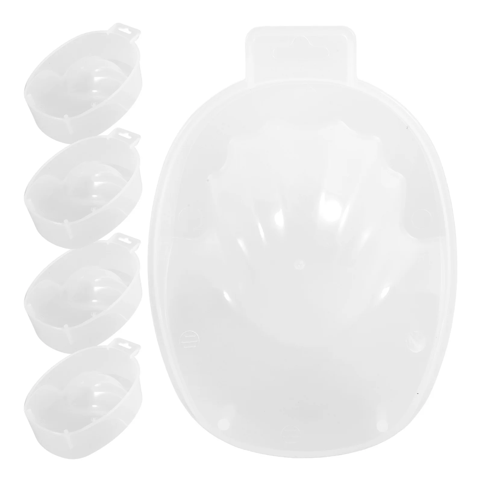 5 قطع من وعاء نقع الأظافر ذو سطح أملس، وعاء نقع يدوي لإزالة الأظافر، معالجة المياه الدافئة، مستلزمات فن الأظافر