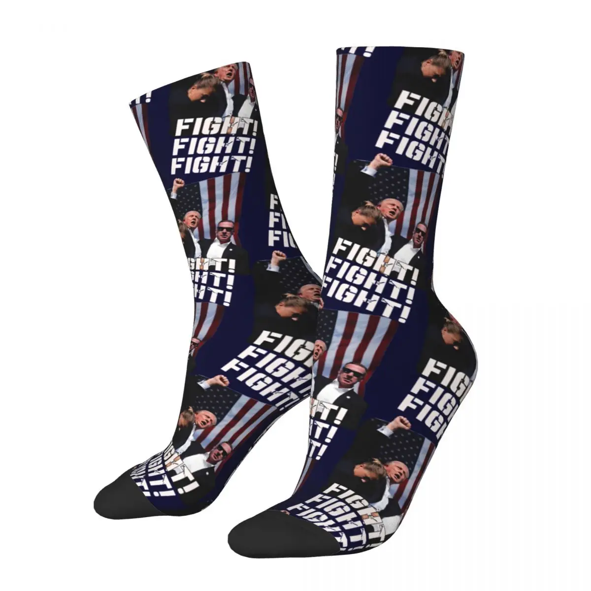 Hip Hop Retro Donald Trump Crazy Men's compression Socks Unisex T-Trump Harajuku Pattern Printed Funny Novelty Happy Crew Sock