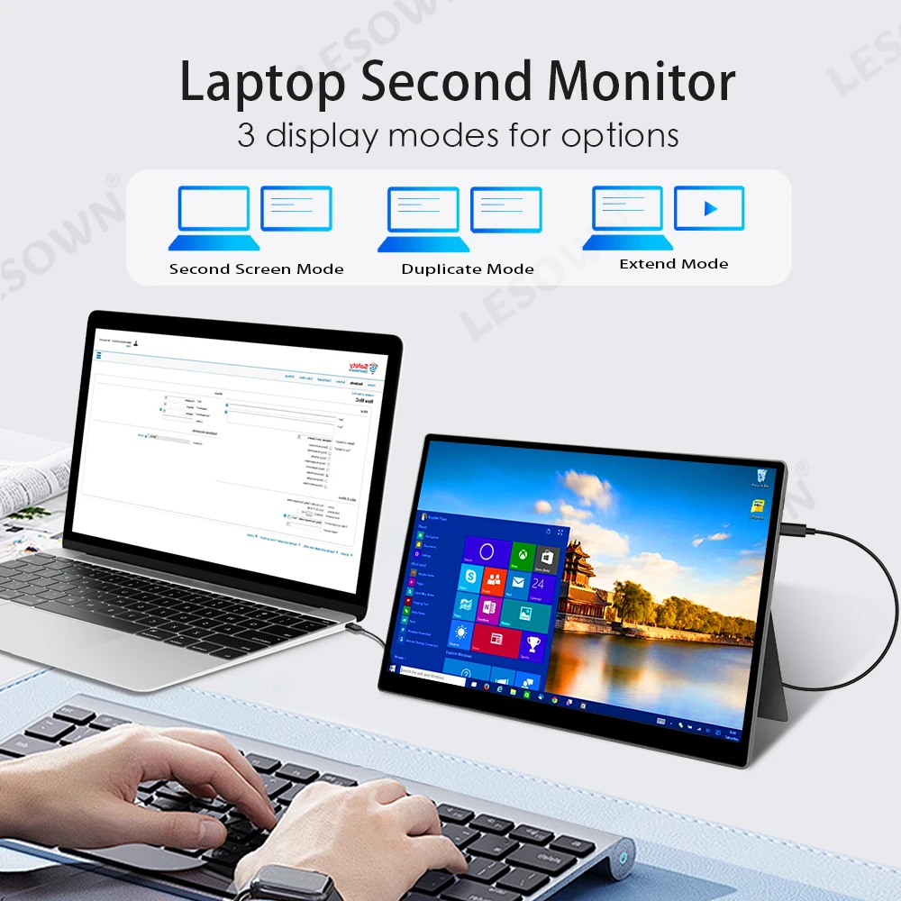 Imagem -04 - Lesown-ips Monitor de Tela de Toque Capacitivo Pequeno Usb-c Monitor Hdmi para Smartphone Switch pc 10 Pontos 100 Srgb 10.5 1920x 1280p