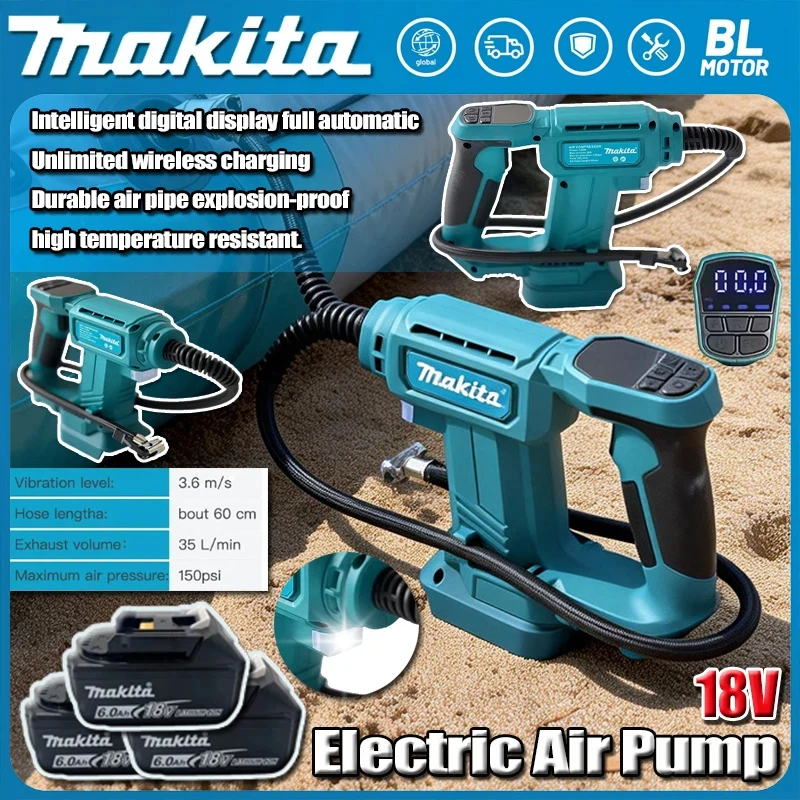 

Makita Cordless 2 In 1 Air Pump Portable Car Tire Inflator Air Compressor Automatic Inflatable Pump Electric For 18V Battery