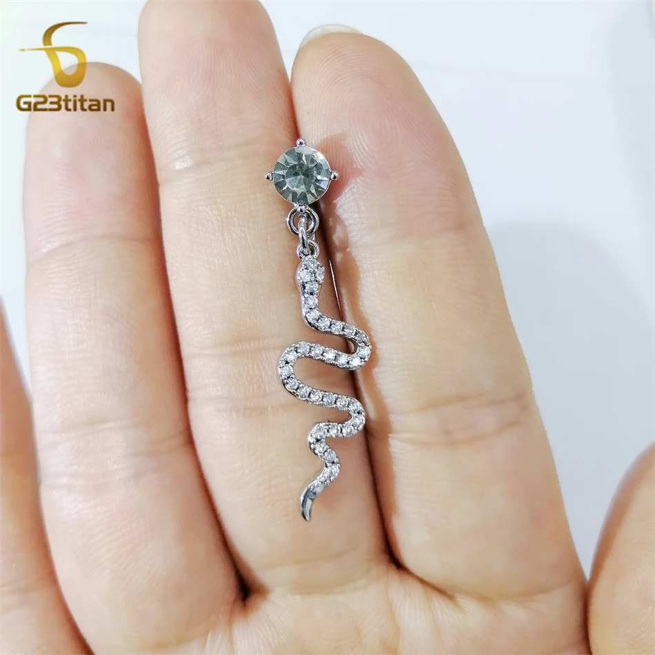 จิวสะดือรูปงู G23titan แบบกลับ - Belly Bar Titanium บทวิจารณ์และราคา