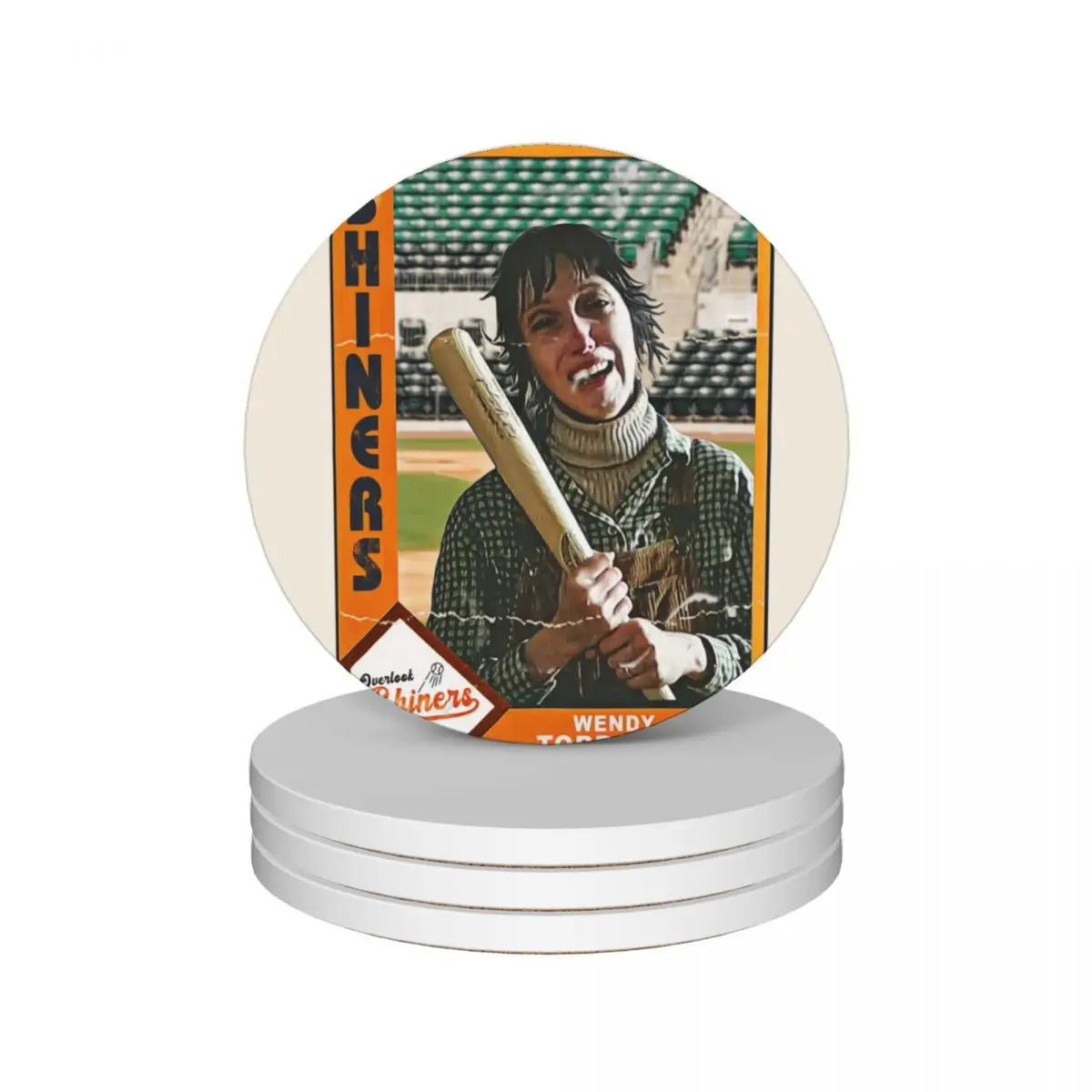 

Wendy Retro Baseball Card Ceramic Coasters (Set of 4) for drinks aesthetic for coffee mugs Tea cups plate Coasters