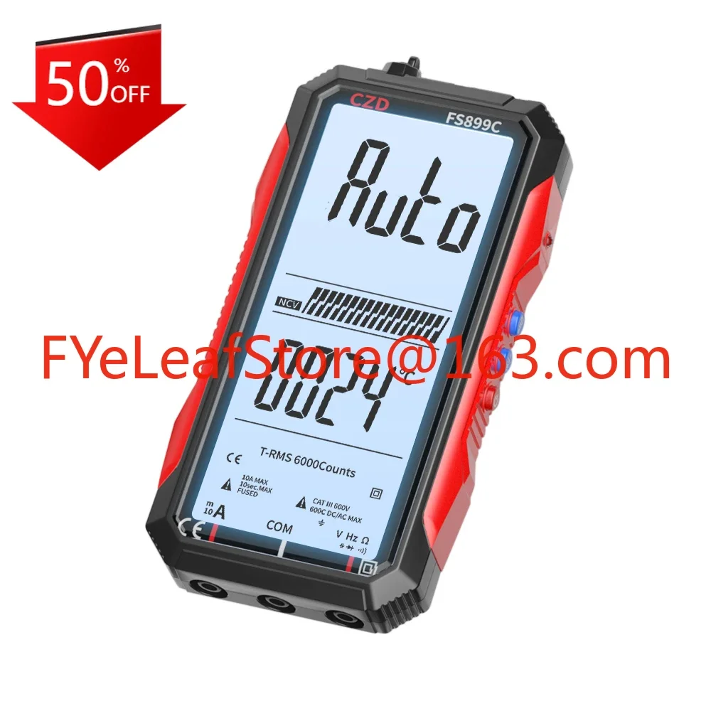 Super Full Screen Rechargeable Full Function 6000 Counts Auto Range Digital Multimeter as Non Contact Voltage Testers