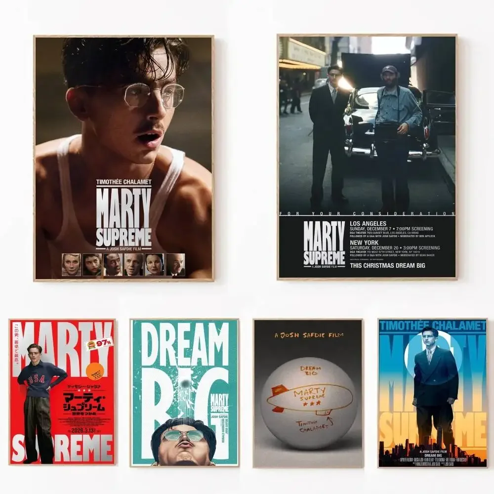 1PC 2025 New Movie Marty S-Supreme Poster Self-adhesive HD Wall Decorations Art Frameless
