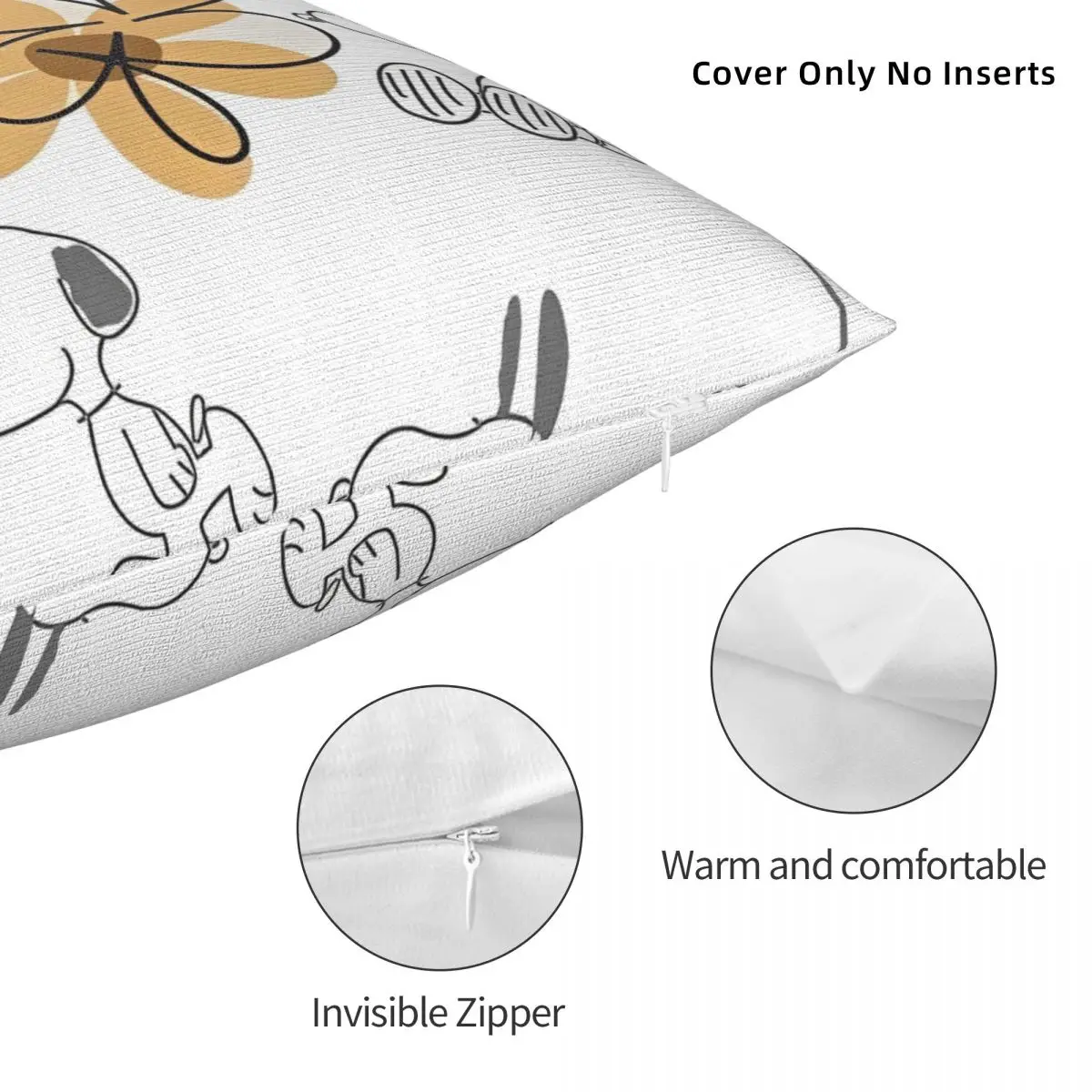 سنوبي الأزهار المخدة غطاء وسادة بوليستر ديكور الكرتون كيس وسادة غطاء غرفة نوم سستة 40*40 سنتيمتر #5