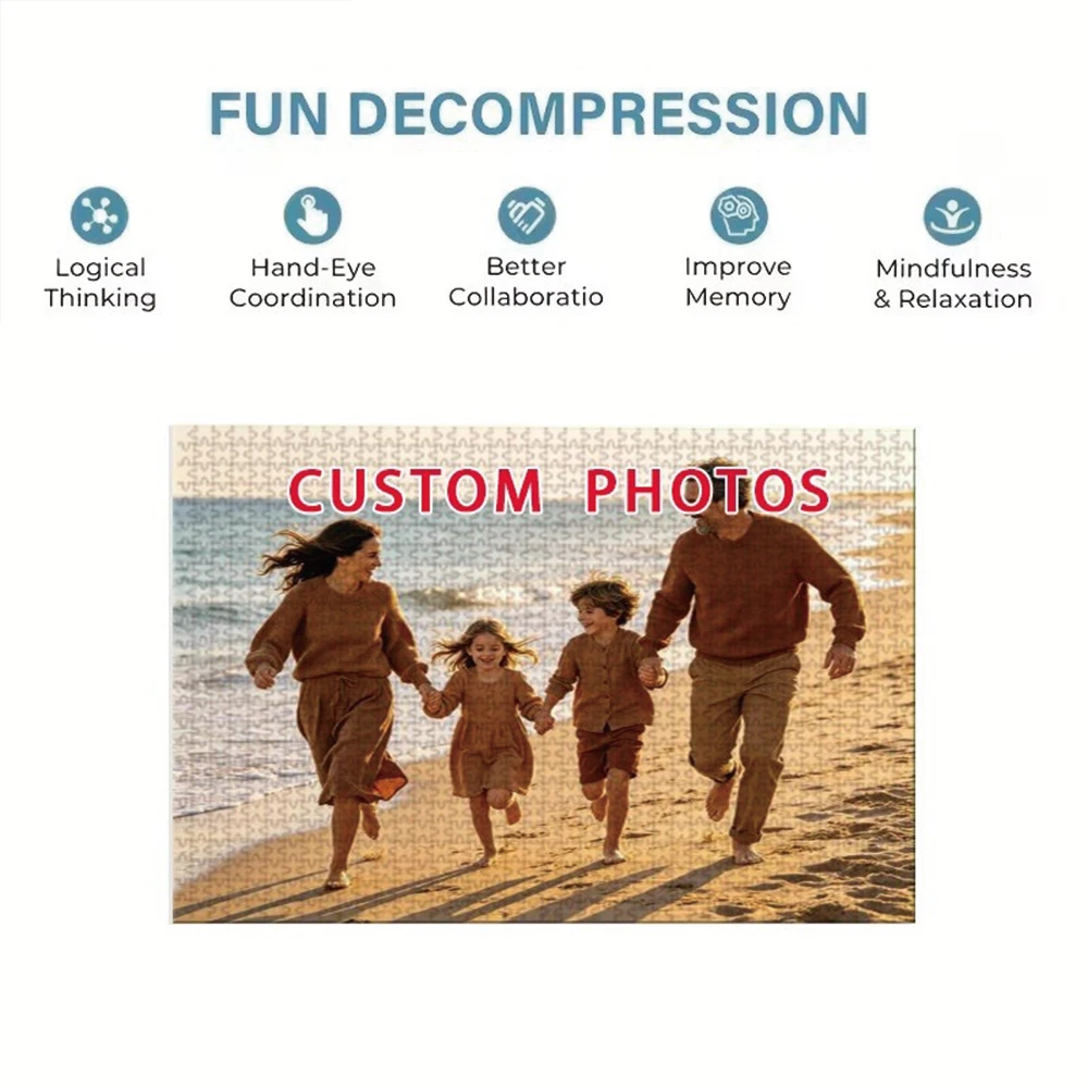 35/300/500/1040pcs Personalized Custom Photo Puzzle Couple Photos For Him Her Family Friends Children For Birthdays For Weddings