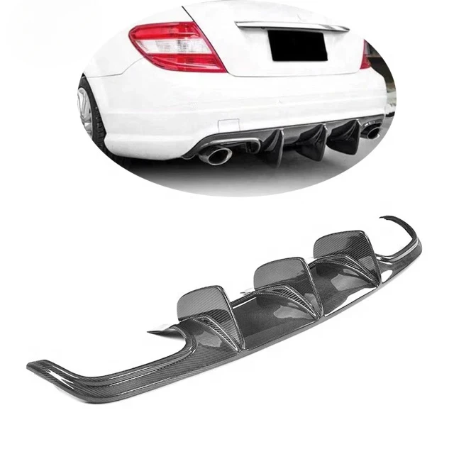 Rear Diffuser For 2011-2014 Mercedes Benz C-Class W204 AMG C63 Rear Bumper Modified With Carbon Fiber AMG Style