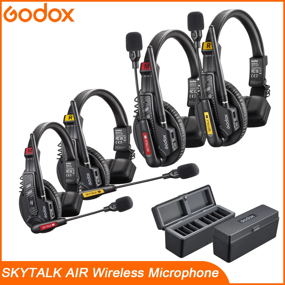 Godox SKYTALK AIR 2.4G Wireless Microphone Full Duplex Intercom Real-Time Monitoring & Low Latency for Live Streaming
