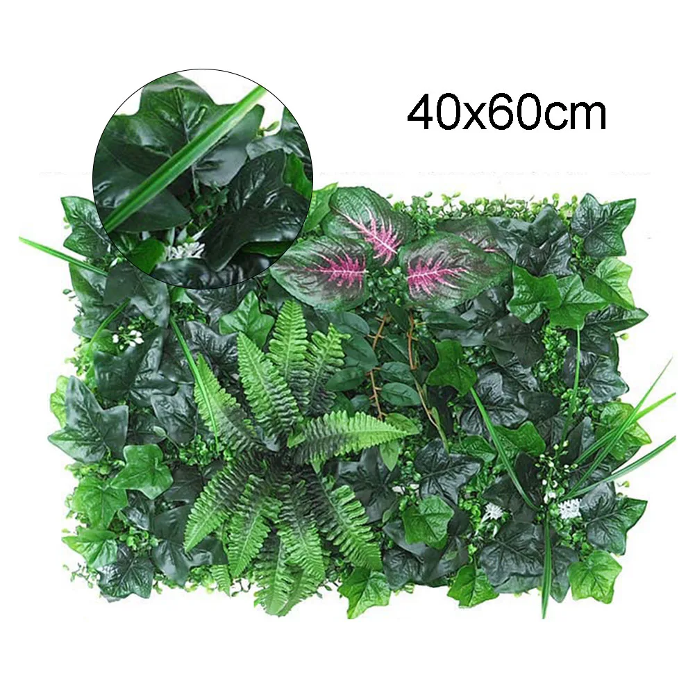 60x40cm Artificial Green Wall Landscape Home Garden Jungle Decor Fake Plants Plastic Lawn Decoration Wall Panels Garden Fence