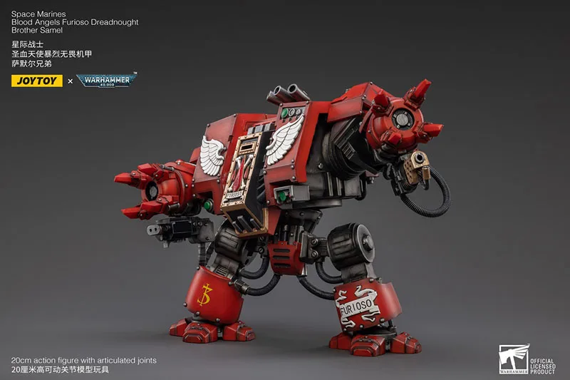 JOYTOY Warhammer 40K 1/18 Blood Angels Furioso Dreadnought Brother Samel Action Figure 20cm Militaire Soldaat Mech Model speelgoed