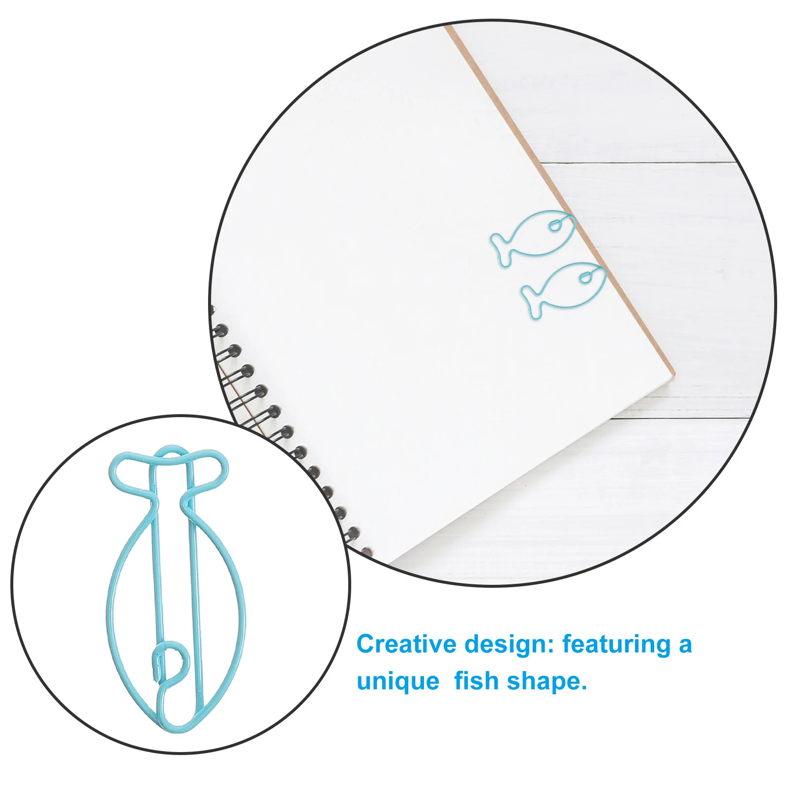 30Pcs Creative Fish Shaped Paper Clips Metal Clips Decorative Organizing Office School Documents Animal Design